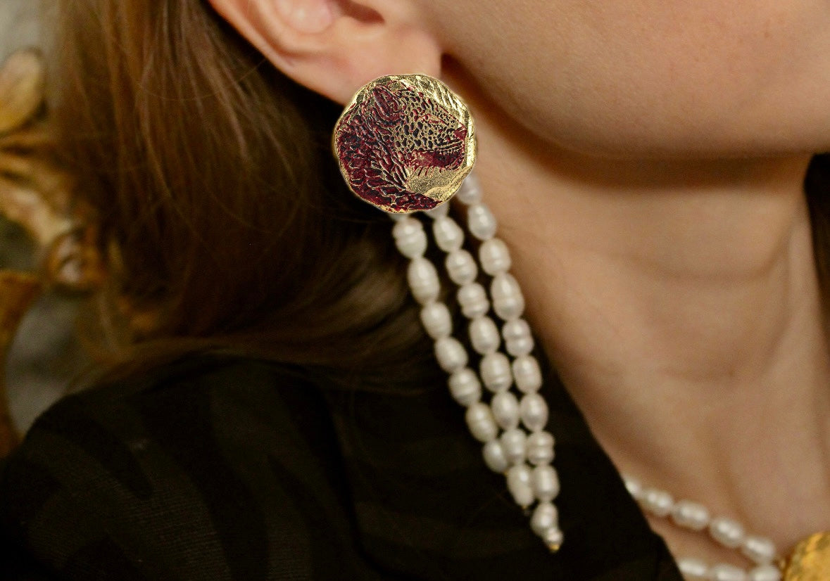 Wine Roar Earrings