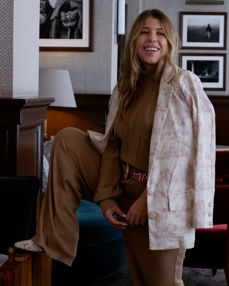 CAMEL KNITTED PANTS